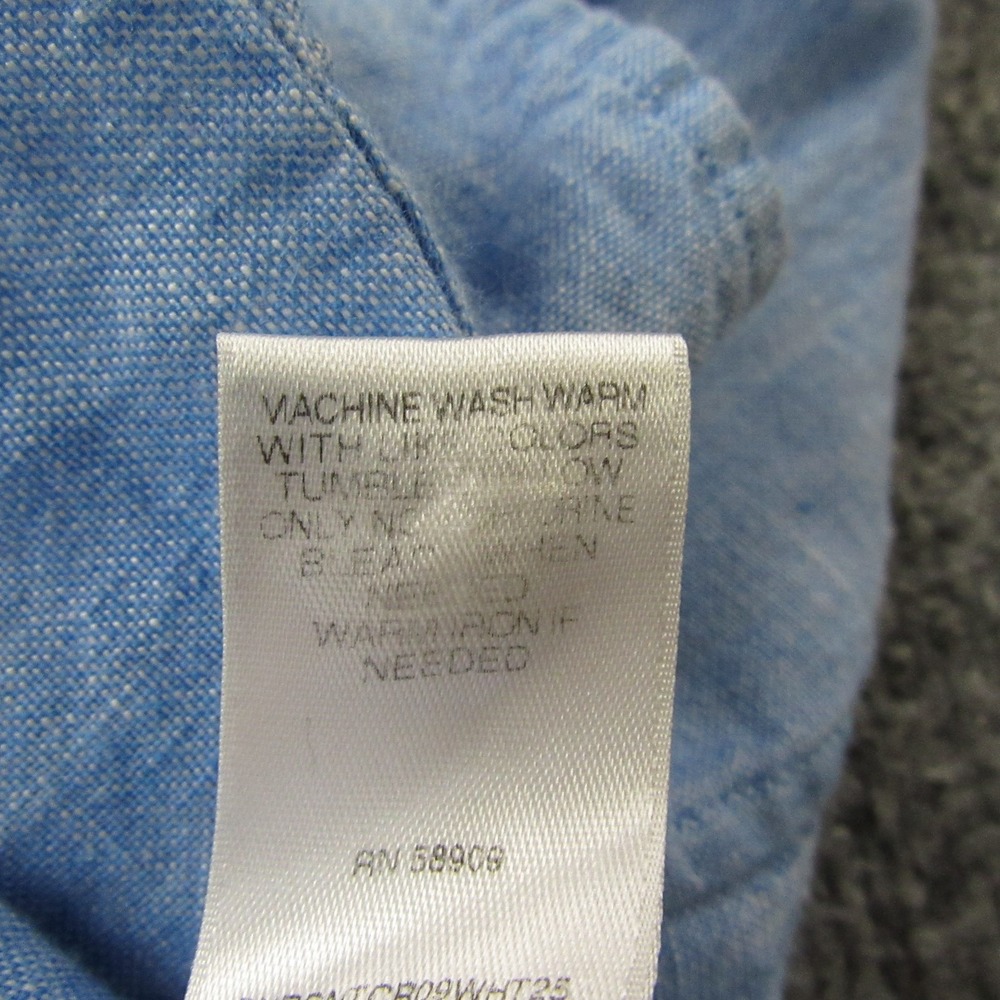 Murano Baird McNutt Linen‎ Shirt Mens Large Blue Slim Fit Long Roll Tab Sleeve - Picture 9 of 11
